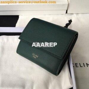 Replica Celine Small Trifold Wallet In Grained Calfskin 10B573 Amazone