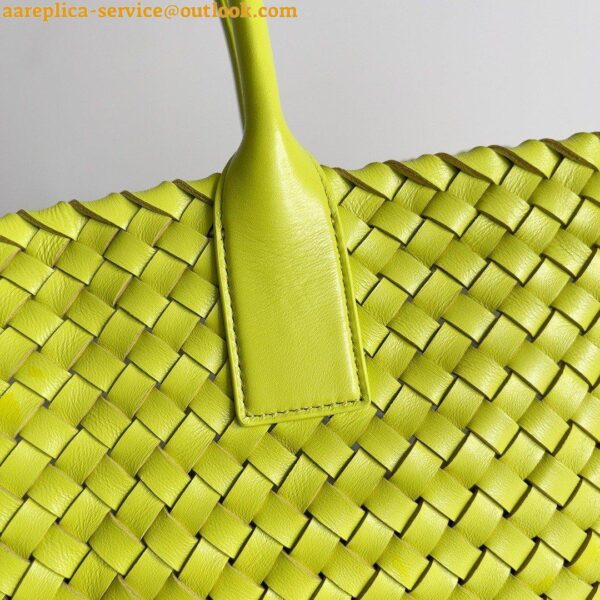 Replica Bottega Veneta Cabat Large Bag In Acid Kiwi Intrecciato Lambskin 10