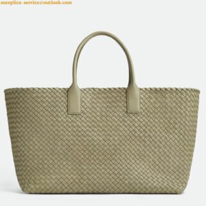 Replica Bottega Veneta Cabat Large Bag In Travertine Intrecciato Lambskin