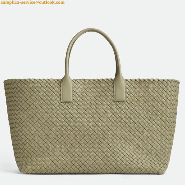 Replica Bottega Veneta Cabat Large Bag In Travertine Intrecciato Lambskin 3