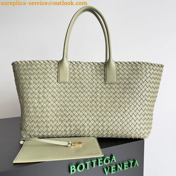 Replica Bottega Veneta Cabat Large Bag In Travertine Intrecciato Lambskin 7