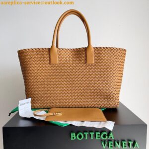 Replica Bottega Veneta Cabat Medium Bag In Caramel Intrecciato Lambskin 2