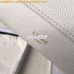 Replica Celine Small Trifold Wallet In Grained Calfskin 10B573 White 2