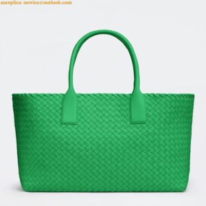 Replica Bottega Veneta Cabat Medium Bag In Green Intrecciato Lambskin