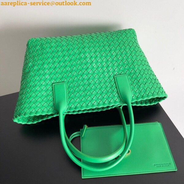 Replica Bottega Veneta Cabat Medium Bag In Green Intrecciato Lambskin 9