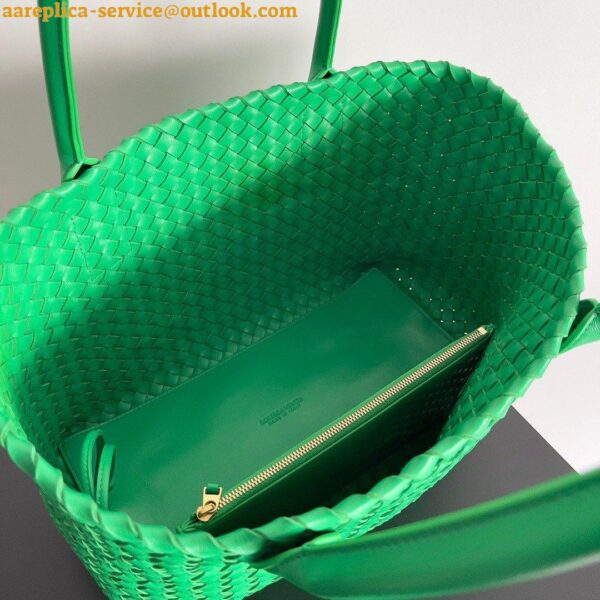 Replica Bottega Veneta Cabat Medium Bag In Green Intrecciato Lambskin 12