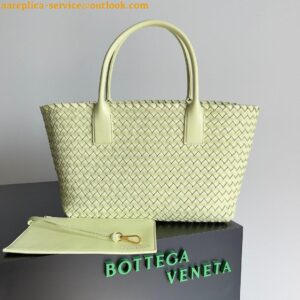 Replica Bottega Veneta Cabat Medium Bag In Lemon Intrecciato Lambskin