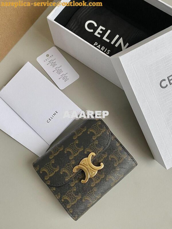 Replica CELINE SMALL WALLET TRIOMPHE IN TRIOMPHE CANVAS TAN 3