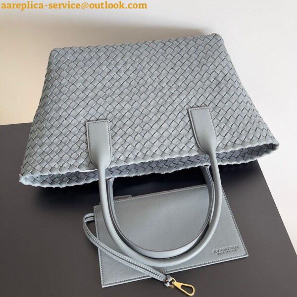 Replica Bottega Veneta Cabat Medium Bag In Thunder Intrecciato Lambskin 9