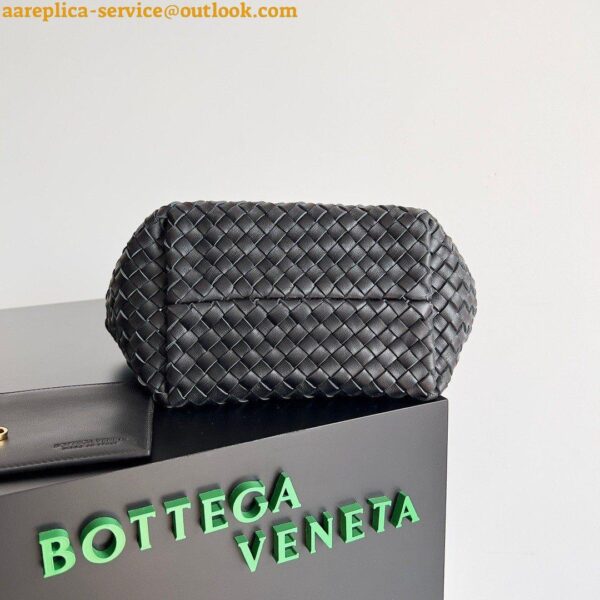 Replica Bottega Veneta Cabat Mini Bag In Black Intrecciato Lambskin 5