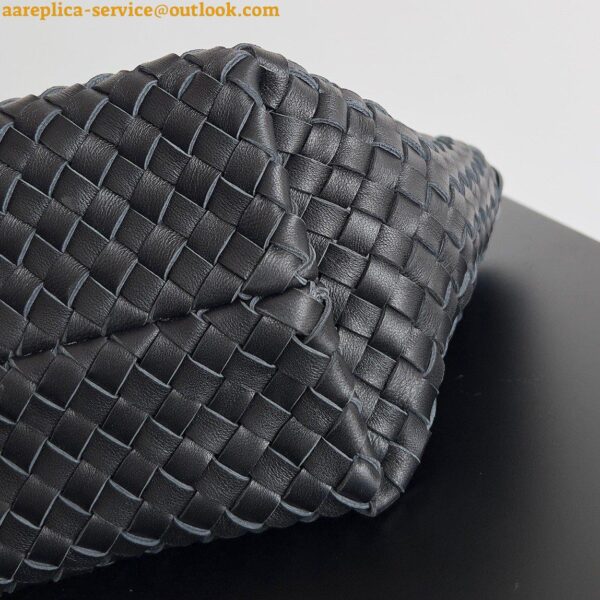 Replica Bottega Veneta Cabat Mini Bag In Black Intrecciato Lambskin 9