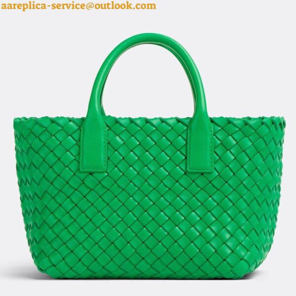 Replica Bottega Veneta Cabat Mini Bag In Green Intrecciato Lambskin