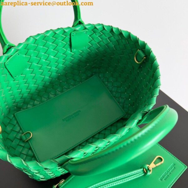 Replica Bottega Veneta Cabat Mini Bag In Green Intrecciato Lambskin 6