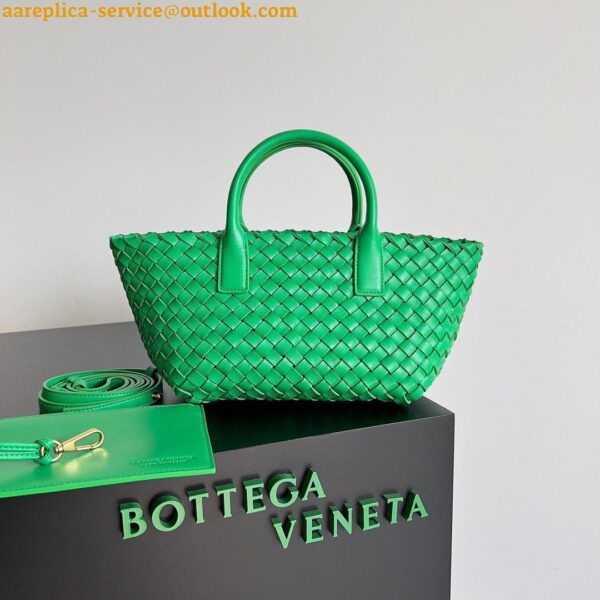 Replica Bottega Veneta Cabat Mini Bag In Green Intrecciato Lambskin 9