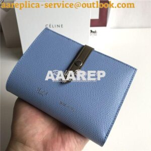 Replica Celine Strap medium/large multifunction wallet in blue grained