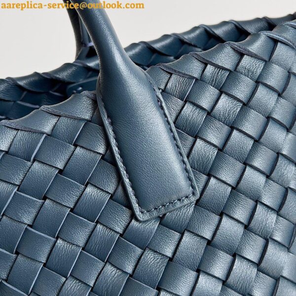 Replica Bottega Veneta Cabat Mini Bag In Navy Blue Intrecciato Lambskin 4