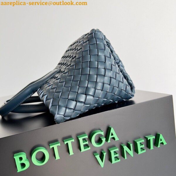 Replica Bottega Veneta Cabat Mini Bag In Navy Blue Intrecciato Lambskin 5