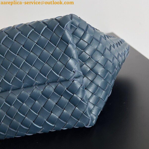 Replica Bottega Veneta Cabat Mini Bag In Navy Blue Intrecciato Lambskin 8