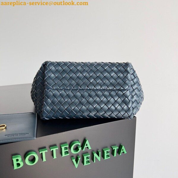 Replica Bottega Veneta Cabat Mini Bag In Navy Blue Intrecciato Lambskin 11