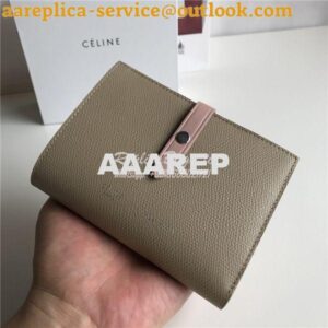 Replica Celine Strap medium/large multifunction wallet in brown graine