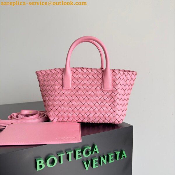 Replica Bottega Veneta Cabat Mini Bag In Pink Intrecciato Lambskin 12