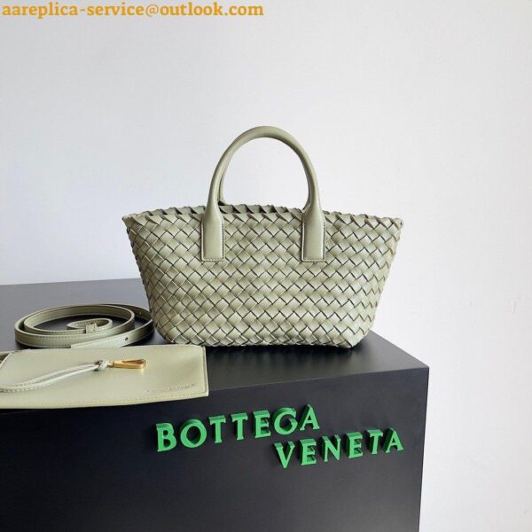 Replica Bottega Veneta Cabat Mini Bag In Travertine Intrecciato Lambskin 3