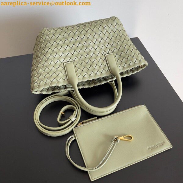 Replica Bottega Veneta Cabat Mini Bag In Travertine Intrecciato Lambskin 10