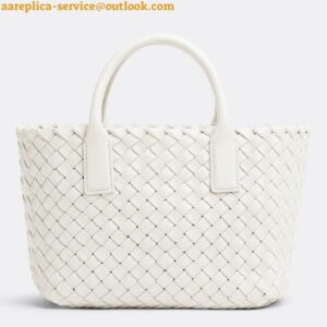 Replica Bottega Veneta Cabat Mini Bag In White Intrecciato Lambskin