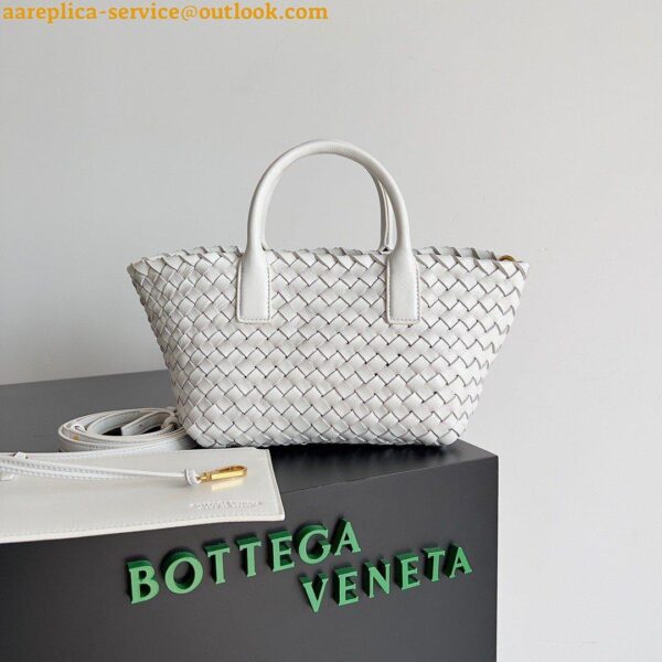 Replica Bottega Veneta Cabat Mini Bag In White Intrecciato Lambskin 10