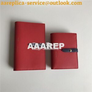 Replica Celine Strap medium/large multifunction wallet in red grained 2