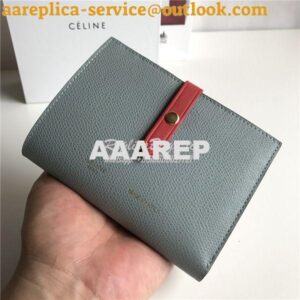 Replica Celine Strap medium/large multifunction wallet in storm graine