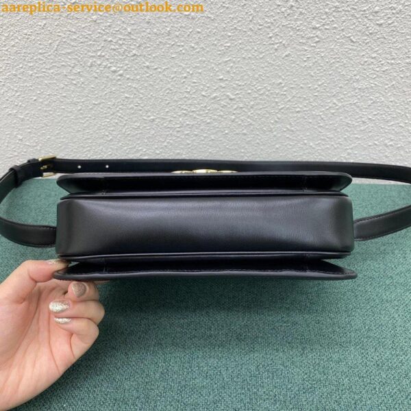 Replica Celine Triomphe Medium Bag In Black Smooth Calfskin 5