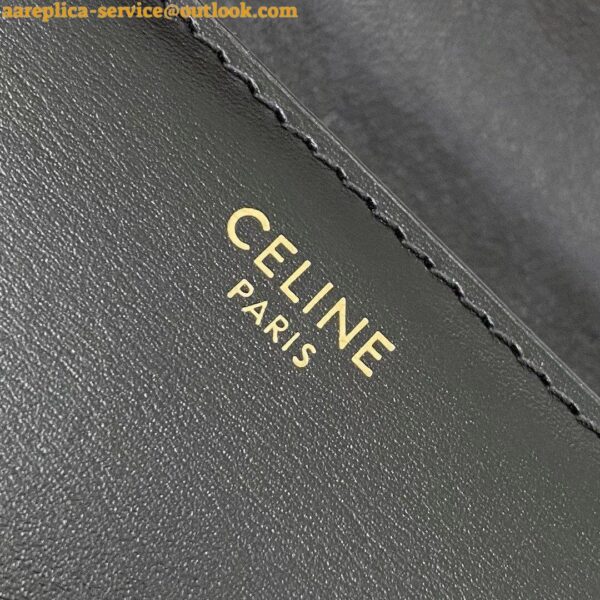 Replica Celine Triomphe Medium Bag In Black Smooth Calfskin 11