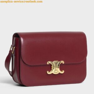 Replica Celine Triomphe Medium Bag In Bordeaux Smooth Calfskin