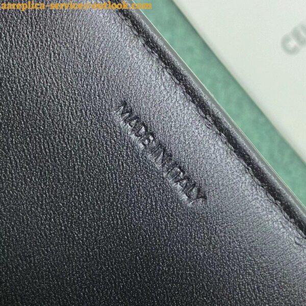 Replica Celine Triomphe Medium Bag In Black Smooth Calfskin 15