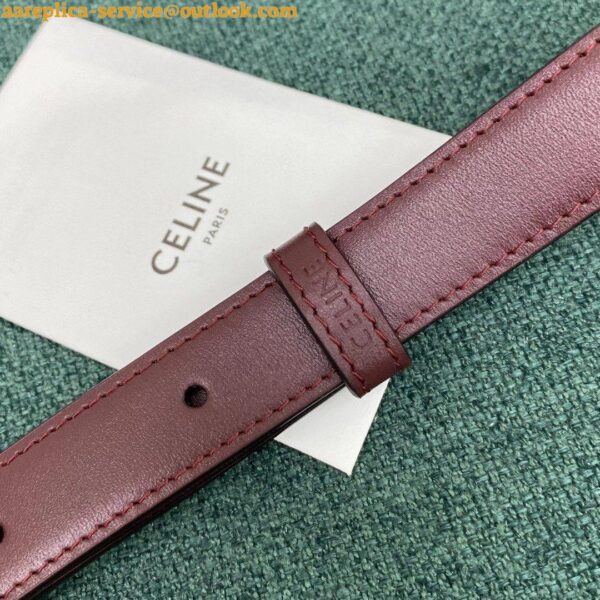 Replica Celine Triomphe Medium Bag In Bordeaux Smooth Calfskin 14