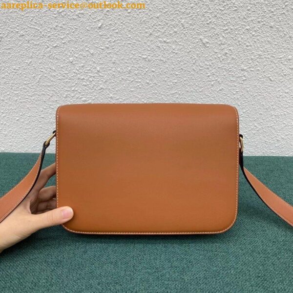 Replica Celine Triomphe Medium Bag In Brown Natural Calfskin 7