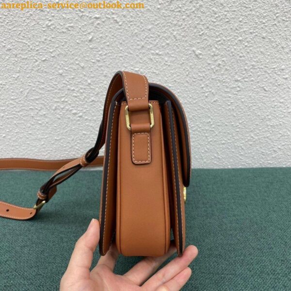 Replica Celine Triomphe Medium Bag In Brown Natural Calfskin 8