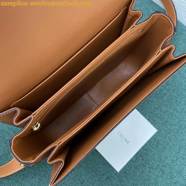 Replica Celine Triomphe Medium Bag In Brown Natural Calfskin 10