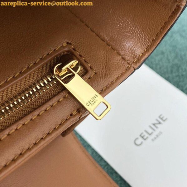 Replica Celine Triomphe Medium Bag In Brown Natural Calfskin 15