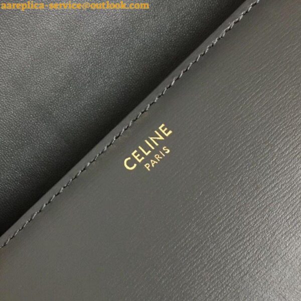 Replica Celine Triomphe Medium Bag In Grey Smooth Calfskin 10