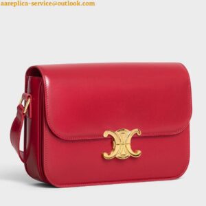 Replica Celine Triomphe Medium Bag In Red Smooth Calfskin