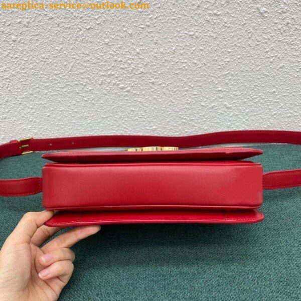 Replica Celine Triomphe Medium Bag In Red Smooth Calfskin 8