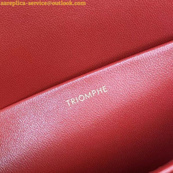 Replica Celine Triomphe Medium Bag In Red Smooth Calfskin 9