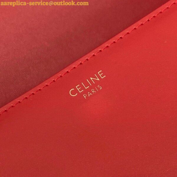 Replica Celine Triomphe Medium Bag In Red Smooth Calfskin 11