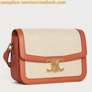 Replica Celine Triomphe Medium Bag In Textile and Calfskin