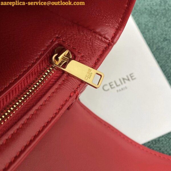 Replica Celine Triomphe Medium Bag In Red Smooth Calfskin 12