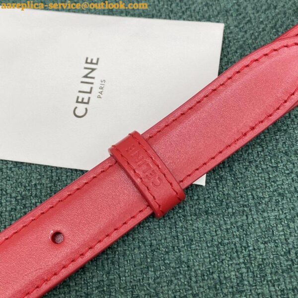 Replica Celine Triomphe Medium Bag In Red Smooth Calfskin 14