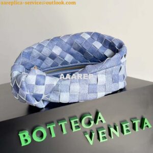 Replica Bottega Veneta BV 651876 mini Jodie canvas Rhinestones Denim Blue 2