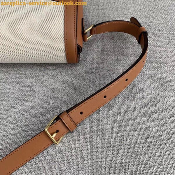 Replica Celine Triomphe Medium Bag In Textile and Calfskin 13